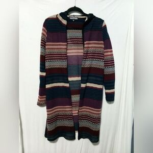 Striped Multicolor Open-Front Sweater